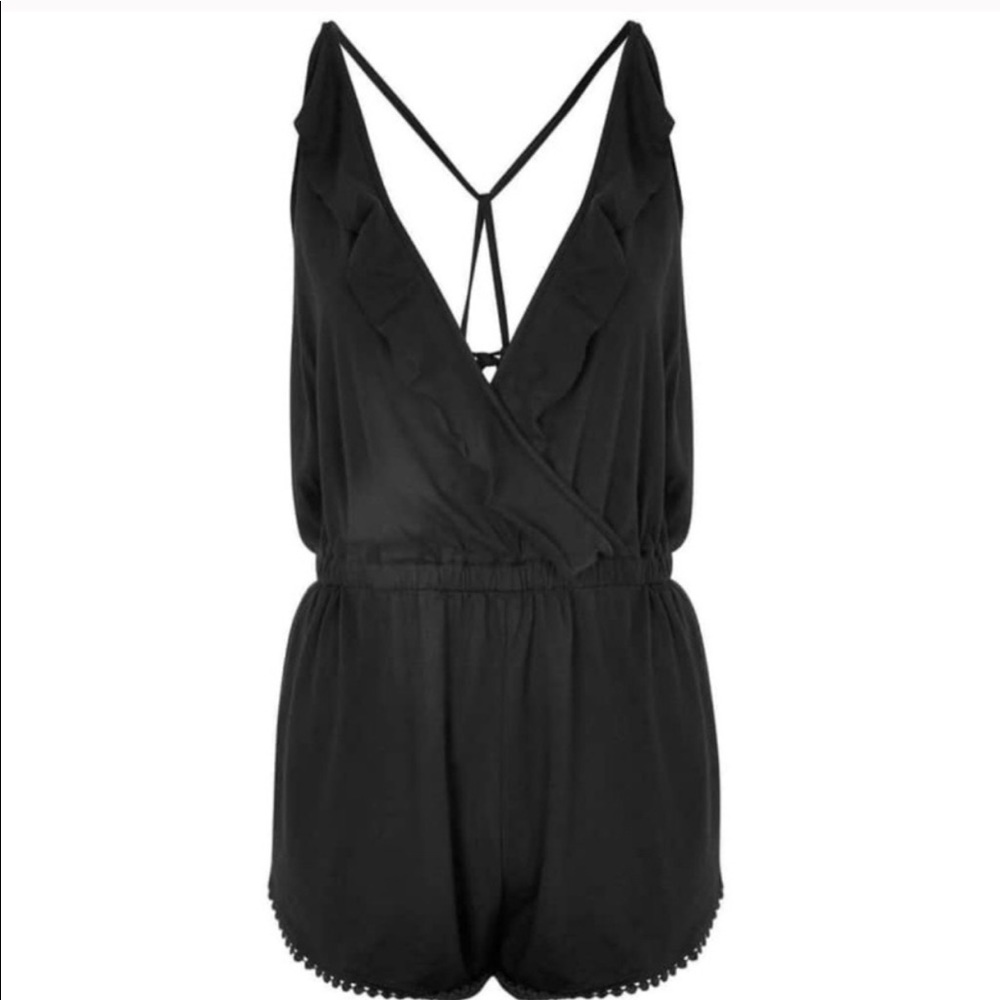 Topshop jersey wrap coverup romper - Picture 1 of 8